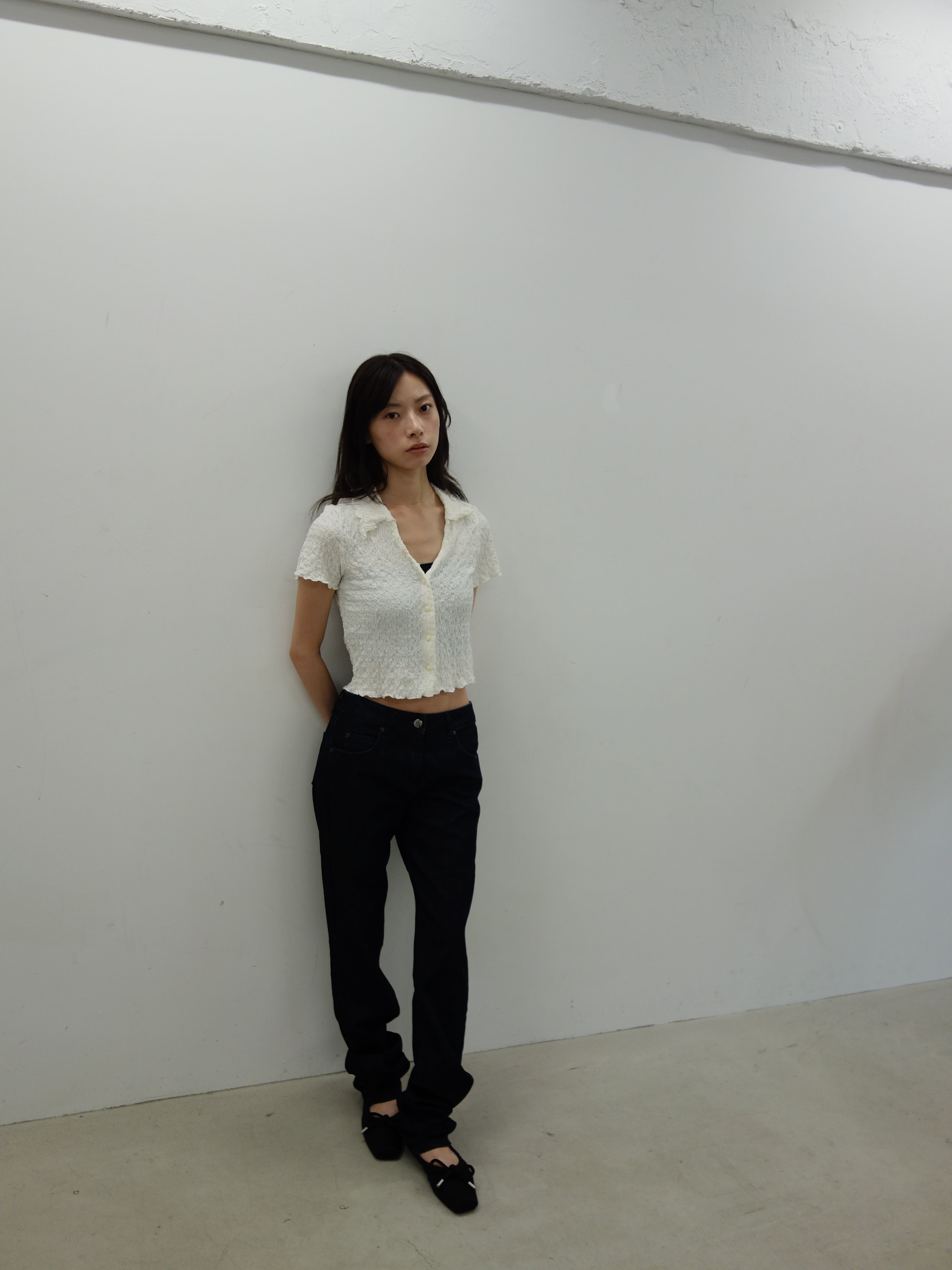 vintage white textured top