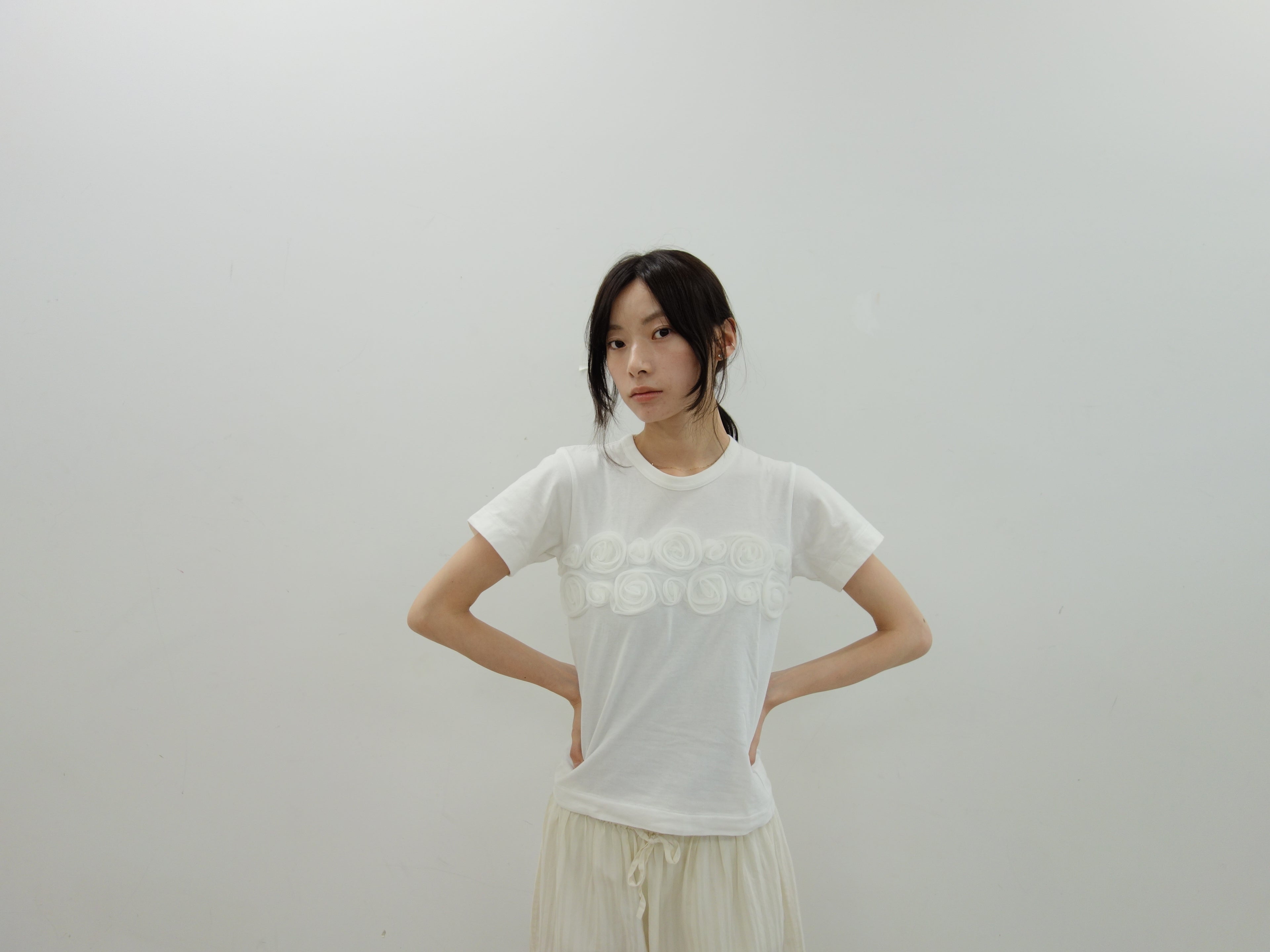 Black Comme Des Garçons flower t-shirt
