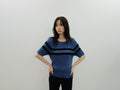 vintage blue striped knit top