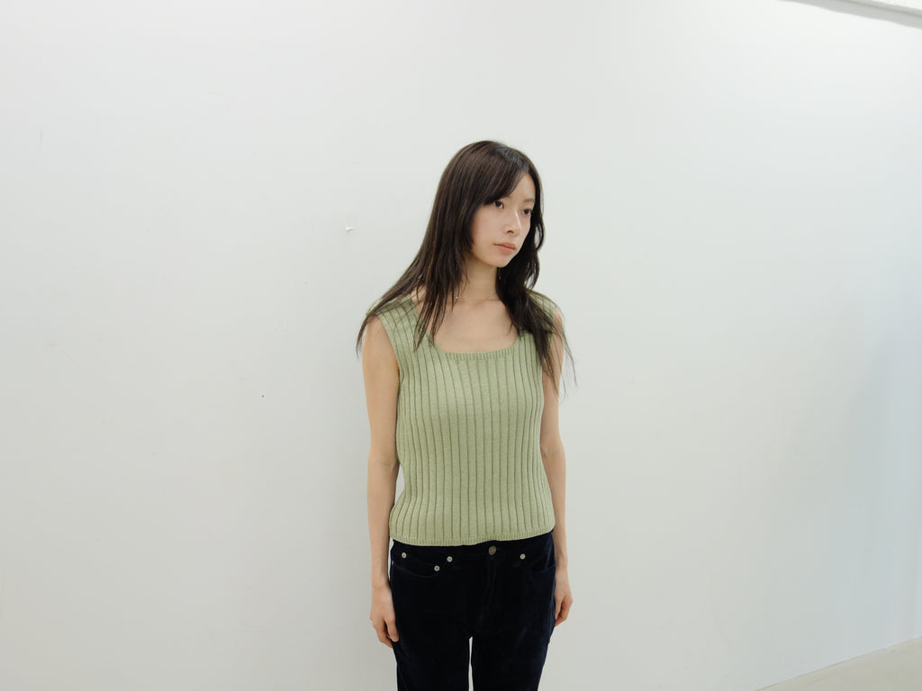 vintage knit tank top in green